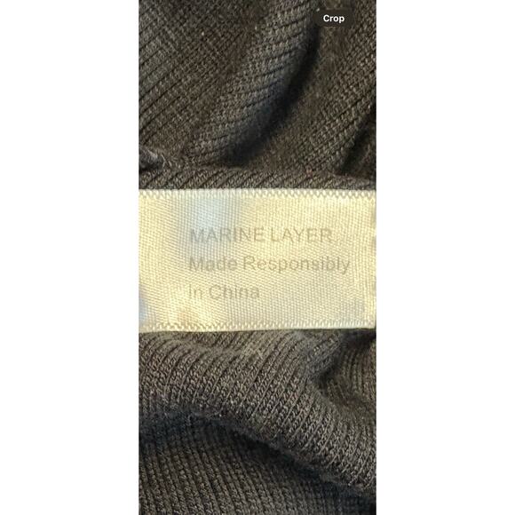 Marine Layer Womens Small Lexi Ribbed Puff Long Sleeve Black Top Sweater Preppy - Picture 8 of 9